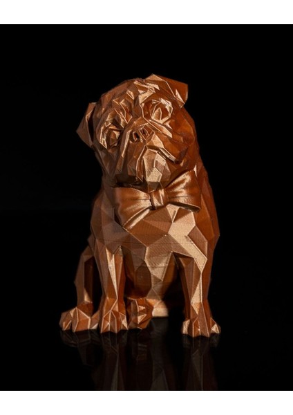 Köpek Pug Kahverengi Boyalı Figür 12 cm