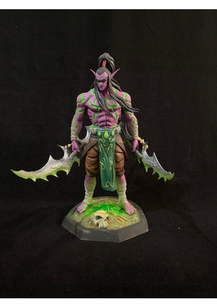 World Of Warcraft Illidan Stormrage Figür Wow Iblis Illidan Obje 25CM Büyük Boy fiyatları