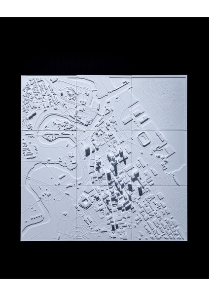 Cleveland Üç Boyutlu Şehir Silüeti Dekoratif Minimalist Duvar Tablosu Cleveland Tablo 15CM