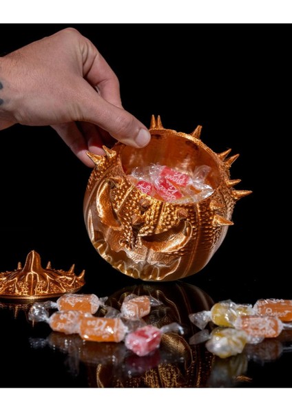 Cadılar Bayramı Bal Kabağı Dekoratif Şekerlik Şeker Kutusu Saklama Kutusu 11CM