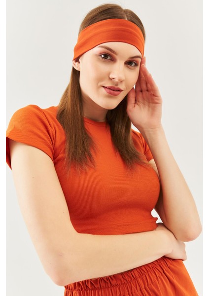 Kiremit Kadın Pamuklu Penye, Kaymaz, Terletmez, Ultra Hafif, Spor Saç Bandı Bandana Trendy Renkler modelleri