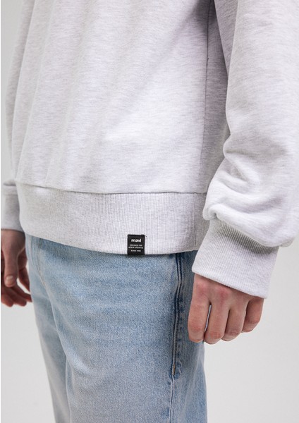 Bisiklet Yaka Gri Basic Sweatshirt 0S10127-85438