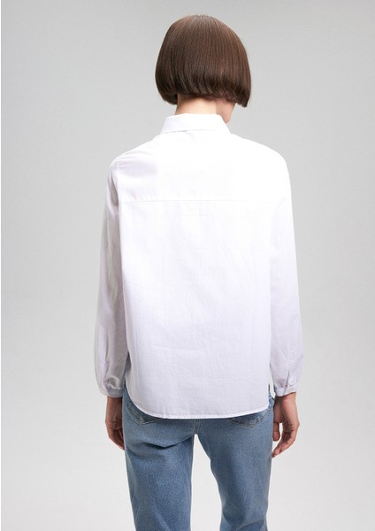 Dantel Detaylı Beyaz Gömlek 1210664-620 indirimleri