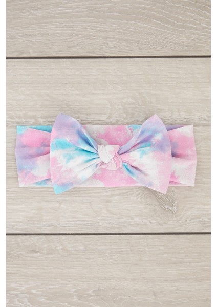 Batik Aqua El Yapımı Yumuşak Fiyonk Bağlamalı Doğal Pamuklu Penye Bebek Çocuk Kız Bandana Gökkuşağı Serisi