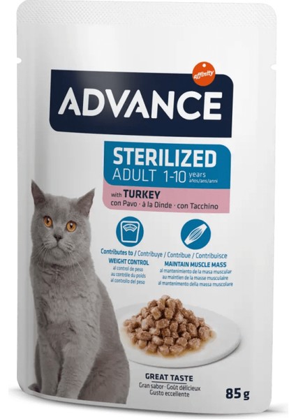 Cat Sterilized Hindili Pouch Kısırlaştırılmış Kedi Yaş Maması 85 Gr