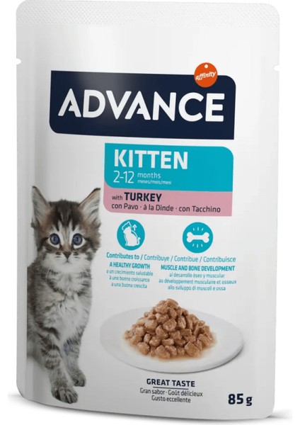 Cat Kıtten Hindili Pouch Yavru Kedi Yaş Maması 85 gr