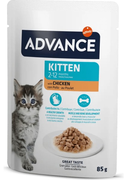 Cat Kıtten Tavuklu Pouch Yavru Kedi Yaş Maması 85 gr