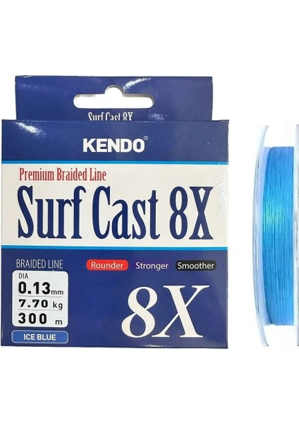 Kendo Surf Cast 8x Fighting 300MT Örgü Ip Misina (Ice Blue)