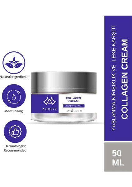 Yaşlanma Karşıtı Kolajen Krem, Anti-Aging, Kırışık Karşıtı, Sıkılaştırıcı, Onarıcı,collagen 50ML