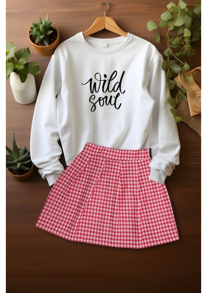 Tarz Ekose Etek Wild Soul Sweat Etek Alt Üst Takım fiyatları