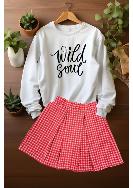 Tarz Ekose Etek Wild Soul Sweat Etek Alt Üst Takım fırsatları