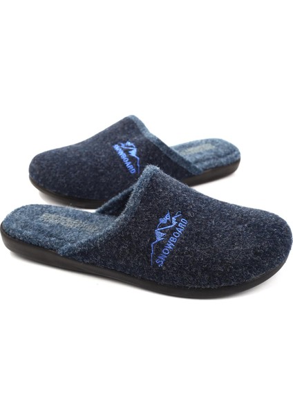 15337 Erkek Kışlık Çıkarılabilir Keçe Taban Ev Halı Terliği