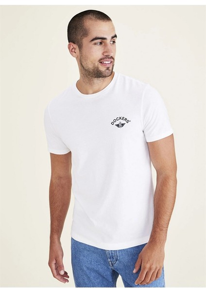 Bisiklet Yaka Slim Fit Beyaz Erkek T-Shirt A1103-0167