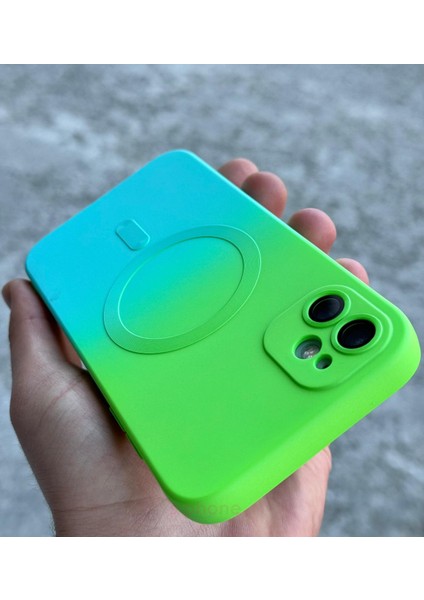 Phone 11 Kılıf Magsafe Manyetik Kablosuz Şarj Lens Koruma Ombre Renk Geçişli Colorful Rainbow Case