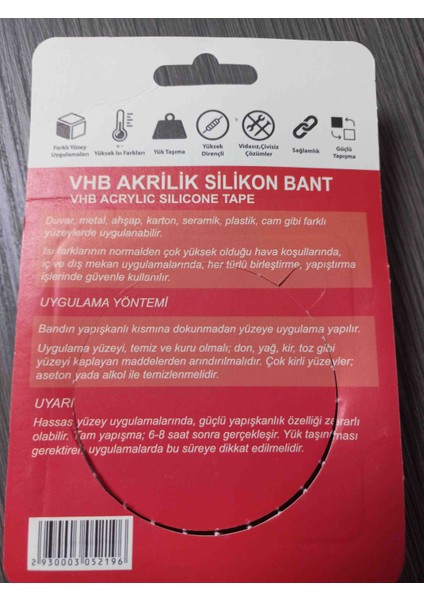 Meg Çift Tarafli Silikon Bant 18MMX2 Metre