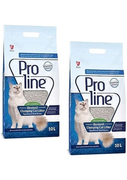 Proline Süper Topaklanan Bentonit Kedi Kumu 10 lt 2 Adet