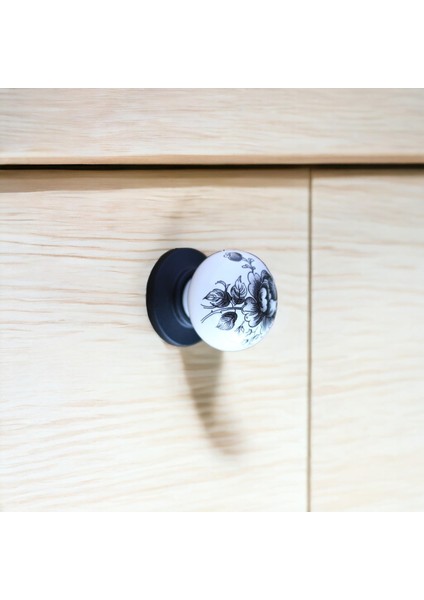 Gül Gerçek Porselen Düğme Kulplar Mobilya Mutfak Dolabı Çekmece Dolap Kapak Kulpu Kulbu Siyah modelleri
