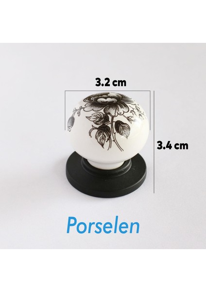 Gül Gerçek Porselen Düğme Kulplar Mobilya Mutfak Dolabı Çekmece Dolap Kapak Kulpu Kulbu Siyah indirimleri