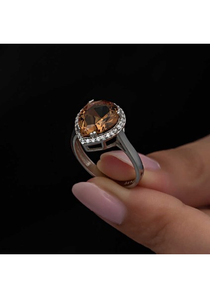 Gümüş Zultanit Damla Kadın Yüzük SL6277 fiyatları