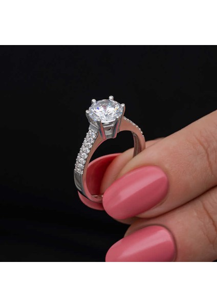 Gümüş Tek Taş Kadın Yüzük SL6874 fiyatları