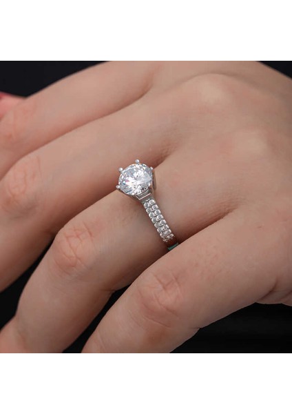 Gümüş Tek Taş Kadın Yüzük SL6874 modelleri