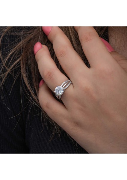Gümüş Tek Taş Kadın Yüzük SL6856 modelleri