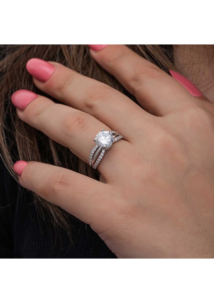 Gümüş Tek Taş Kadın Yüzük SL6856 fırsatları