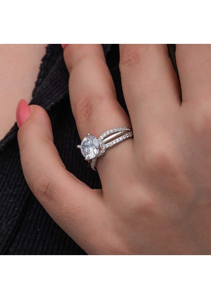 Gümüş Tek Taş Kadın Yüzük SL6856 indirimleri