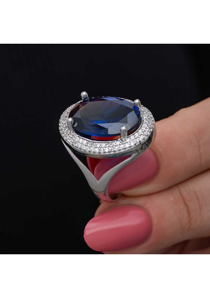 Gümüş Safir Taşlı Kadın Yüzük SL6826 modelleri