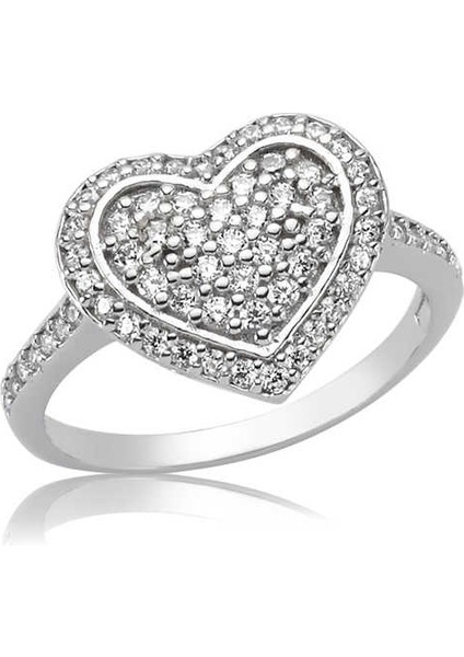 Gümüş Kalpli Bayan Yüzük SL6511