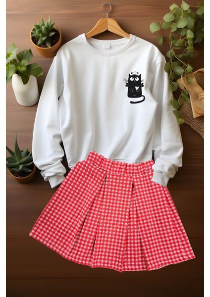 Tarz Sweat Ekose Etekli Alt Üst Takım fiyatları