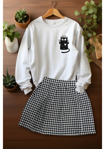 Tarz Sweat Ekose Etekli Alt Üst Takım modelleri