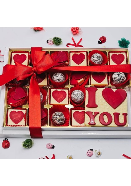 Sevgiliye Aşk Temalı Trüf ve Figür Spesiyal Çikolata