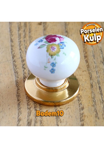 Gül Gerçek Porselen Gold Düğme Kulplar Mobilya Mutfak Dolabı Çekmece Dolap Kapak Kulpu Kulbu Altın