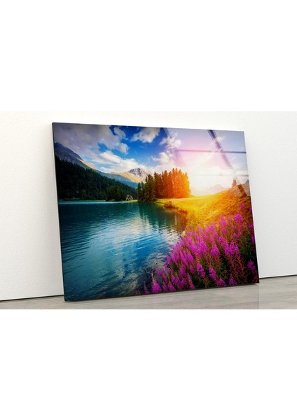 Gün Batımı Manzarası Temperli Cam Duvar Tablosu fiyatları