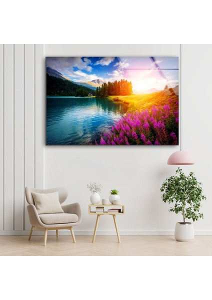 Gün Batımı Manzarası Temperli Cam Duvar Tablosu modelleri
