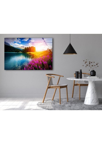 Gün Batımı Manzarası Temperli Cam Duvar Tablosu fırsatları