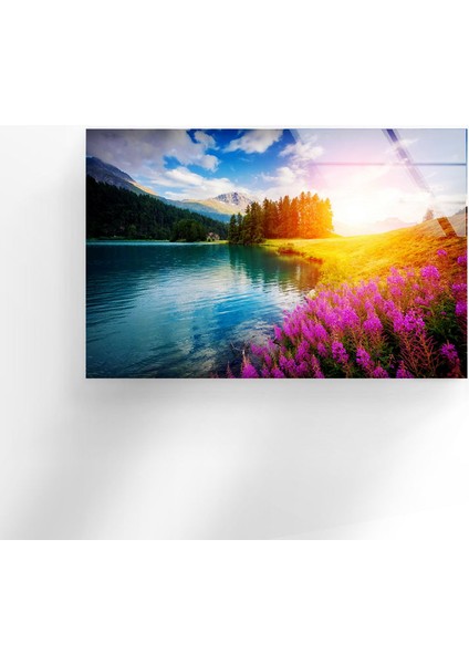 Gün Batımı Manzarası Temperli Cam Duvar Tablosu indirimleri