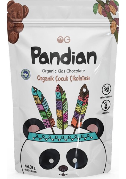 OG natural Pandian Organik Çocuk Çikolatası 36 gr