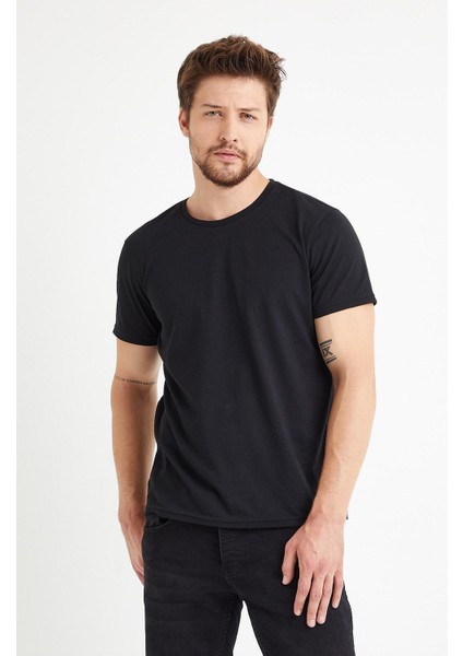 Erkek Bisiklet Yaka Regular Kalıp 5 Li T-Shirt Paket Siyah