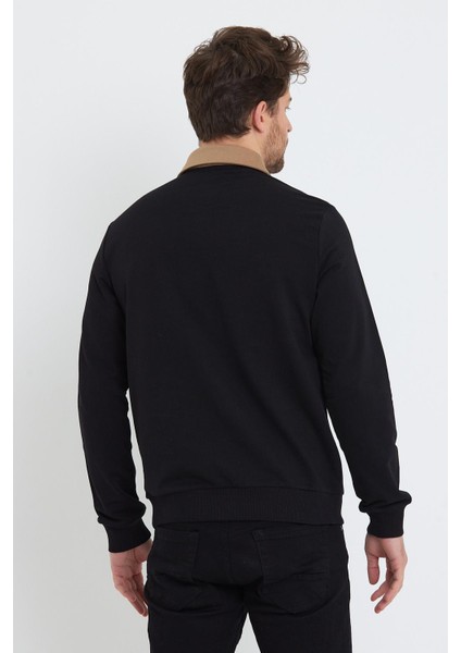 Erkek 2 İplik Pamuklu Regular Fit Polo Sweat Siyah Gömlek modelleri