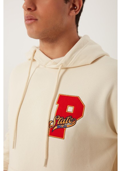 Erkek Kapüşonlu 3 Iplik Sweatshirt Ekru fiyatları