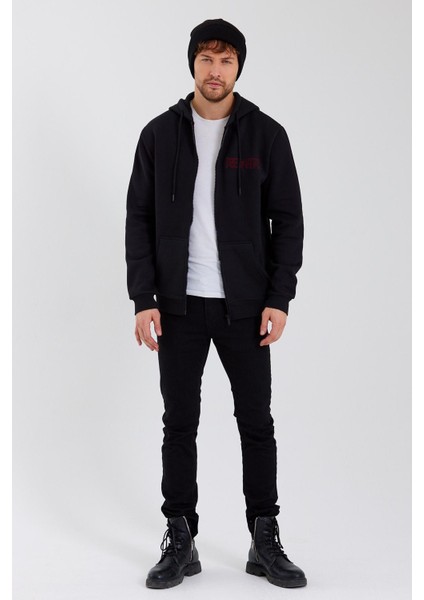 Age Of State Nakışlı Fermuarlı 3 Iplik Sweatshirt Siyah fiyatları