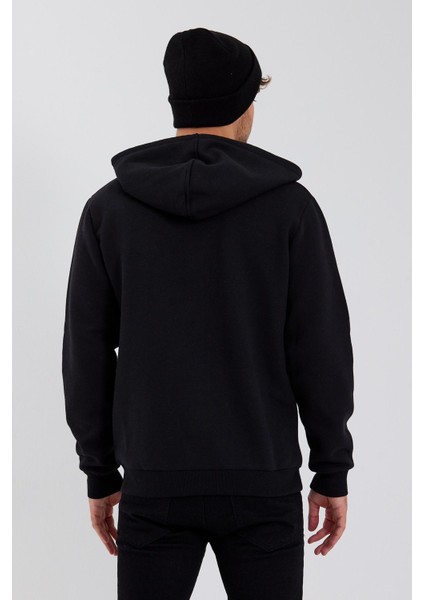 Age Of State Nakışlı Fermuarlı 3 Iplik Sweatshirt Siyah indirimleri