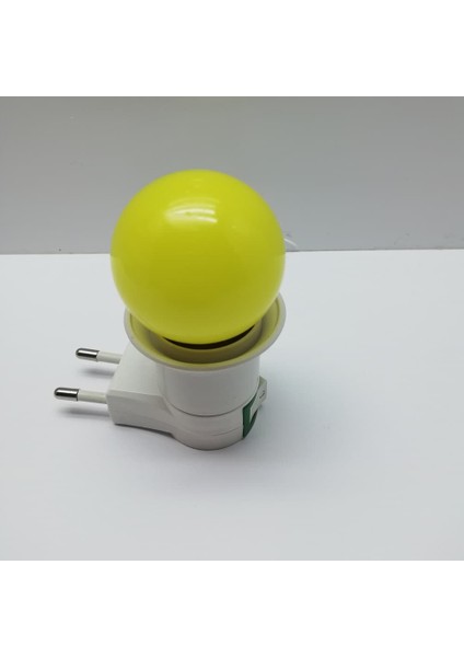 Duy Fişli Gece Lambası Ampüllü Sarı LED 1W E27 Duy