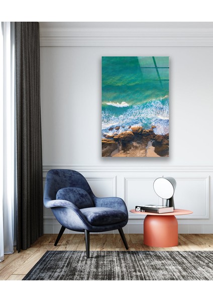 Deniz Dalgaları Cam Duvar Tablosu fırsatları