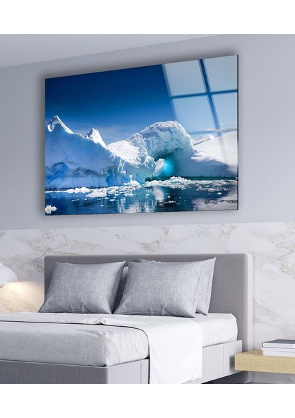 Karlı Dağ Manzarası Temperli Cam Duvar Tablosu fırsatları