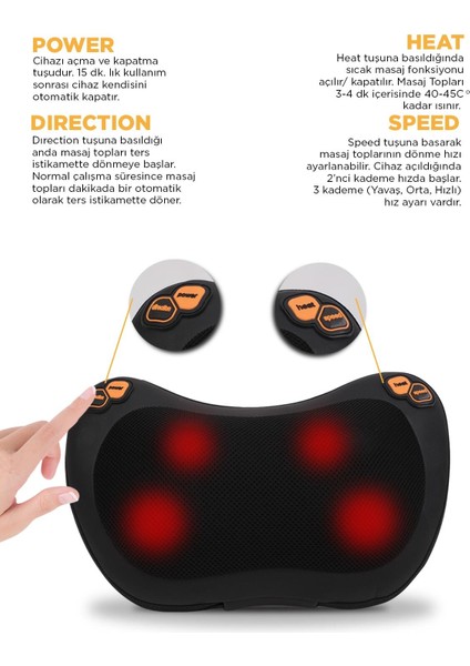 Tekno Trust Boyun Sırt Bel Ayak Yoğurmalı Ovmalı Masaj Yastığı Aleti modelleri