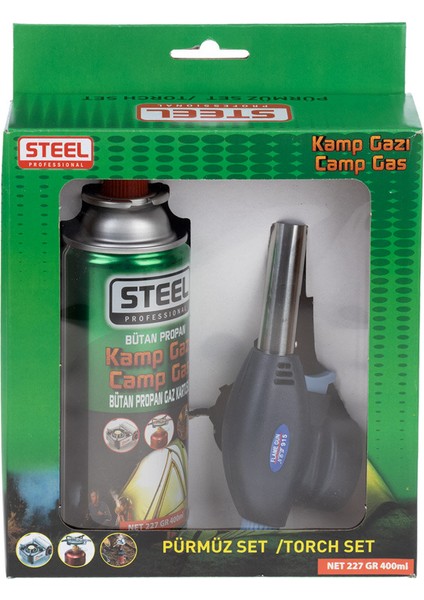 Steel Kamp Ocan Bütan Propan Pürmüz SETI1300 Derece Pürmüz Kafa Çakmak New 915