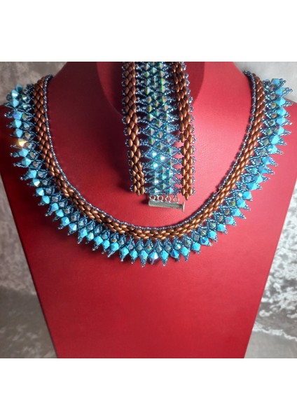 Turkuaz Swarovski Kolye & Bileklik modelleri